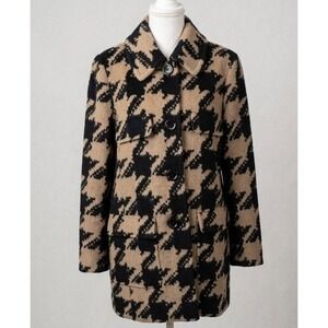 Per Se Wool & Angora Houndstooth Coat‎